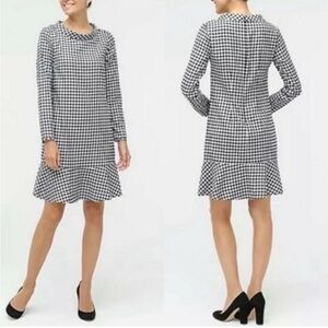 J Crew Black and White Checkered Flannel Gingham Drop Waist dress XXL (18)